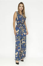 Load image into Gallery viewer, Blue Floral Jumpsuit
