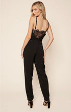 Load image into Gallery viewer, V Neck Lace Back Jumpsuit
