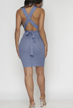 Load image into Gallery viewer, Backless Blue Mini Dress
