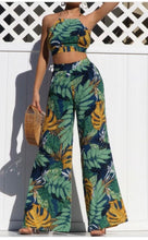 Load image into Gallery viewer, Crisscross Leaves Palazzo Set
